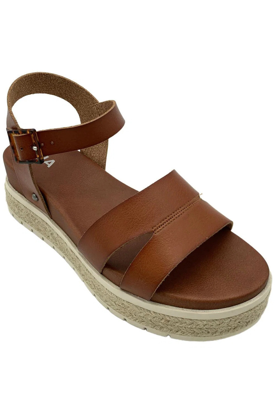 MIA Women's Evana Platform Espadrille Sandals Cognac - Medium